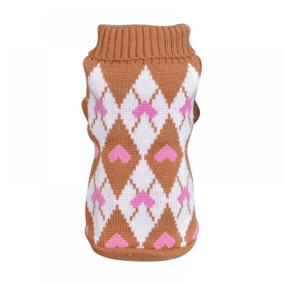 Dog Pet Sweater,Winter Warm Dog Cat Jumpers Clothes,Comfortable Pet Coat Costume Puppy Jumper Kitten Sweater Apparel for Small Medium Dogs Cats XS-XXL Animals & Pet Supplies > Pet Supplies > Dog Supplies > Dog Apparel Ardorlove XXL Khaki