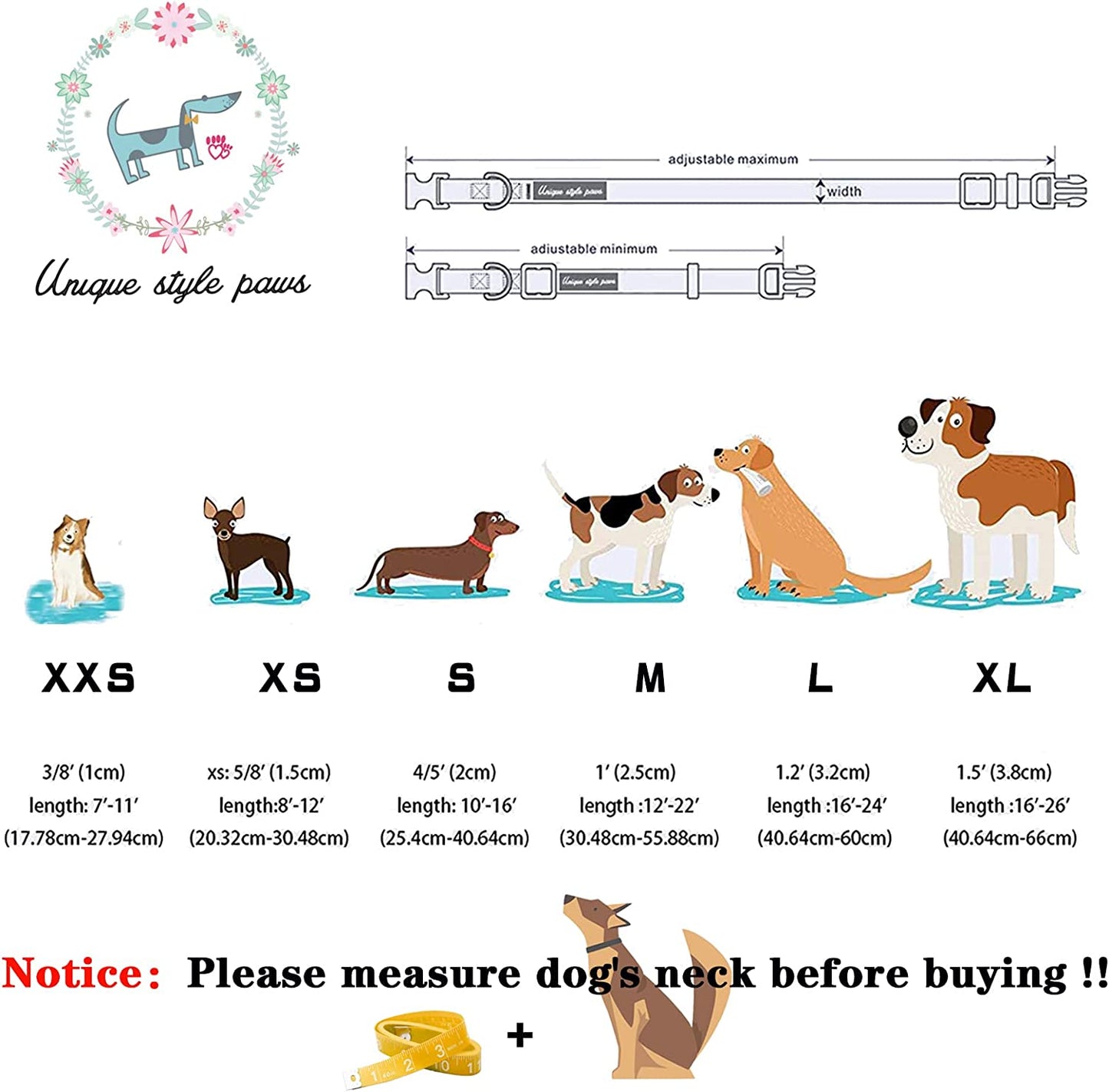 USP Pet Soft&Comfy Bowtie Dog Collar and Cat Collar Pet Gift for Dogs and Cats Adjustable Pure Cotton Collars 6 Sizes and 5 Patterns Animals & Pet Supplies > Pet Supplies > Dog Supplies > Dog Apparel USP