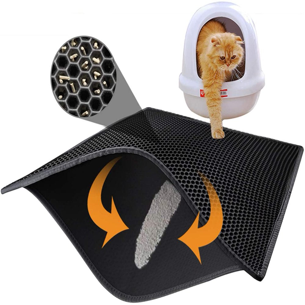 Cat Litter Mat, Kitty Litter Trapping Mat, Honeycomb Double Layer Mats,  Urine Waterproof, Easy Clean, Scatter Control, Catcher Litter Tray Box Rug  Carpet,litter Trapping Mat With Honeycomb Double Layer  Design-waterproof-easy To Clean