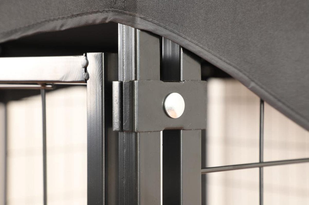 AFANQI Black Dog Playpen with Fixed Ceiling Cover, 48" X 50" X 54" Dog Fence, Exercise Pen for Large/Medium/Small Dogs and Cats, Pet Puppy Playpen for RV, Camping, Yard Animals & Pet Supplies > Pet Supplies > Dog Supplies > Dog Kennels & Runs AFANQI