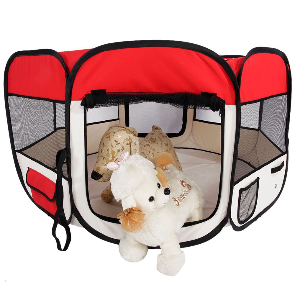 Topcobe Dog Houses for Small Dogs, Waterproof Breathable Bed for Dogs / Cats, 57" Portable Pet Fences for Dogs Animals & Pet Supplies > Pet Supplies > Dog Supplies > Dog Houses Topcobe S Red