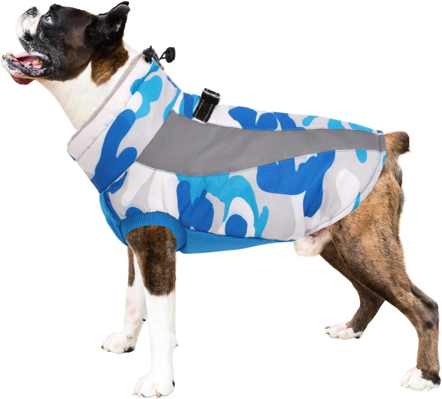 ASENKU Dog Winter Coat with Zipper, Reflective Dog Fleece Jacket Cold Weather Coat, Dog Snow Jacket for Small Medium Large Dogs (Purple, XL) Animals & Pet Supplies > Pet Supplies > Dog Supplies > Dog Apparel ASENKU Blue XXX-Large