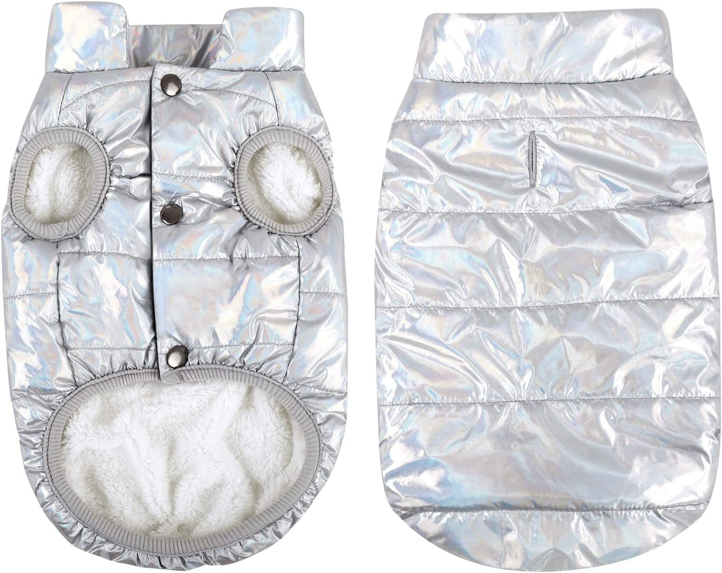 ASENKU Windproof Dog Winter Jacket Waterproof Dog Coat Warm Dog Vest Cold Weather Pet Apparel with 2 Layers Fleece Lined for Small Medium Large Dogs (XL, Blue) Animals & Pet Supplies > Pet Supplies > Dog Supplies > Dog Apparel ASENKU Silver L: Chest 17.3-20", Length 15"