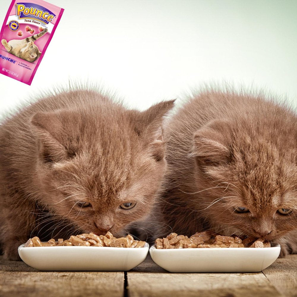 NS Pounce Tuna Flavored Cat Treats, 2.1Oz Resealable Bag Crunchy Tasty Tartar & Plaque Control Bite-Sized Heart Shaped Feline Food Pack of 2 Animals & Pet Supplies > Pet Supplies > Cat Supplies > Cat Treats NS