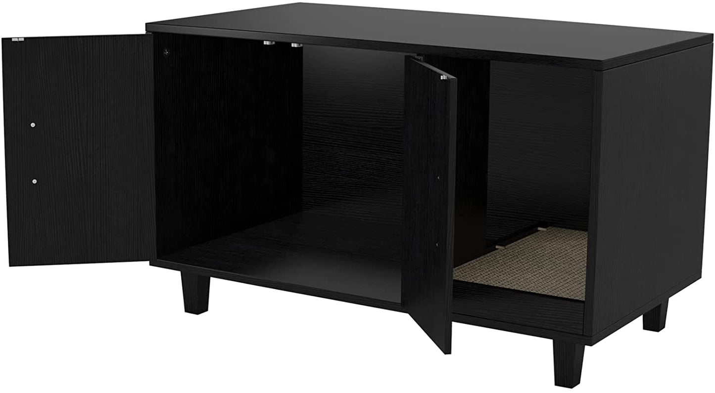 GDLF Pet Crate Cat Washroom Hidden Litter Box Enclosure as Table Nightstand with Scratch Pad,Stackable Animals & Pet Supplies > Pet Supplies > Cat Supplies > Cat Furniture GDLF