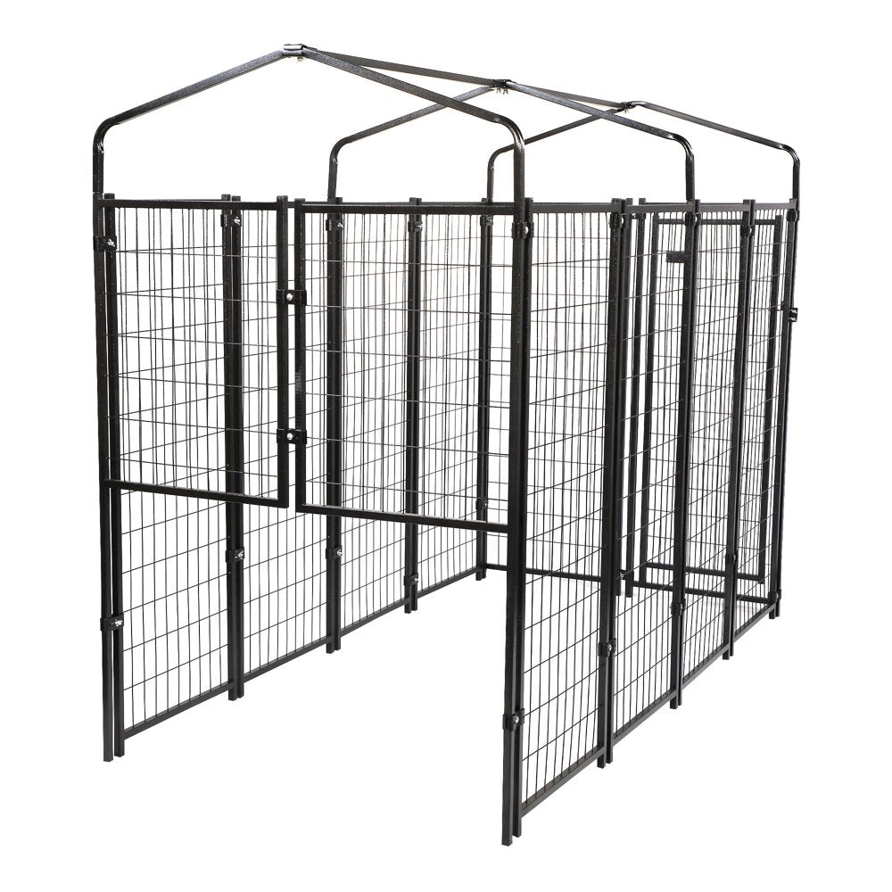 CLEARANCE! 6.9 X 3.3 X 5.6 Ft Dog Kennel with Waterproof Cover, Welded Wire Outdoor Dog Playpen, Black Animals & Pet Supplies > Pet Supplies > Dog Supplies > Dog Kennels & Runs IM Lashes