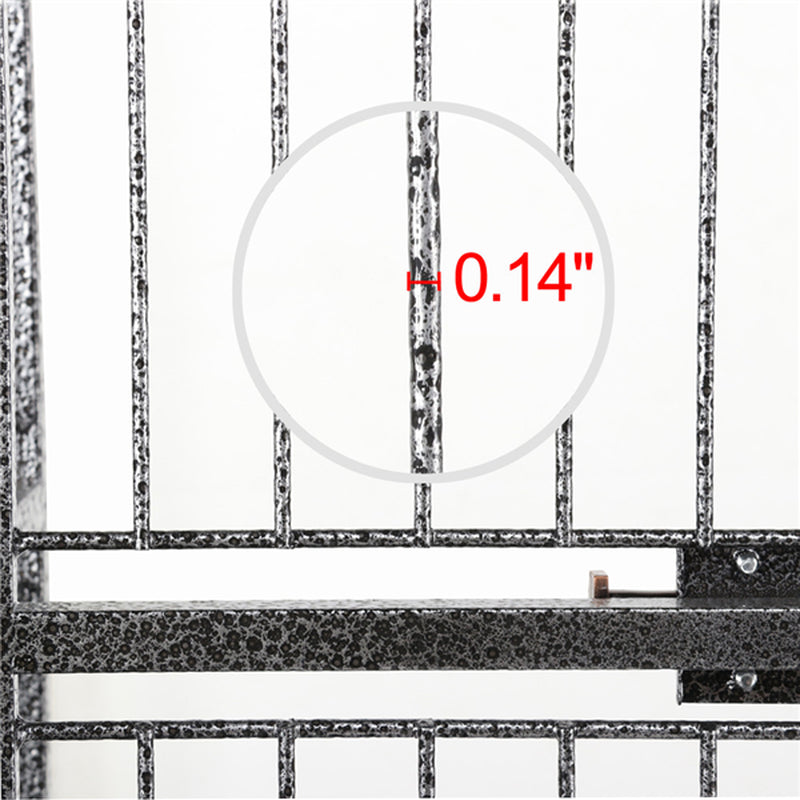 Extra Large Bird Cage with Rolling Stand, 3 Feeding Bowls and 2 Perches, Black Animals & Pet Supplies > Pet Supplies > Bird Supplies > Bird Cages & Stands Easyfashion