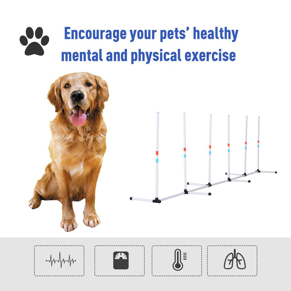 Maboto Sturdy Dog Weaves Poles Pet Speed and Equipment Dogs Obstacle Outdoor W/ Storage Bag Animals & Pet Supplies > Pet Supplies > Dog Supplies > Dog Treadmills Maboto