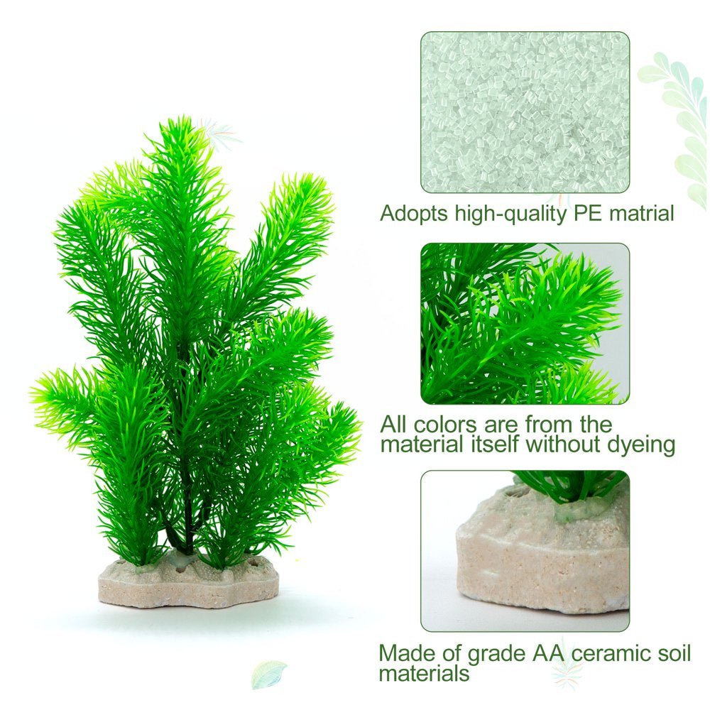 Huryfox Aquarium Plants 8 Pcs Artificial Large Fish Tank Accessories Turtle Tank Decor Animals & Pet Supplies > Pet Supplies > Fish Supplies > Aquarium Decor Huryfox