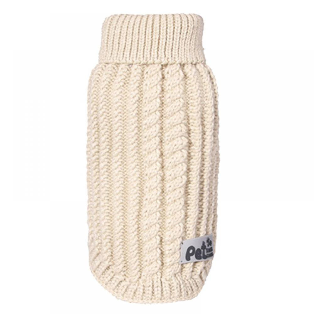 Summark Turtleneck Classic Straw-Rope Pet Dog Sweater Apparel Animals & Pet Supplies > Pet Supplies > Dog Supplies > Dog Apparel Sunmark XS Beige