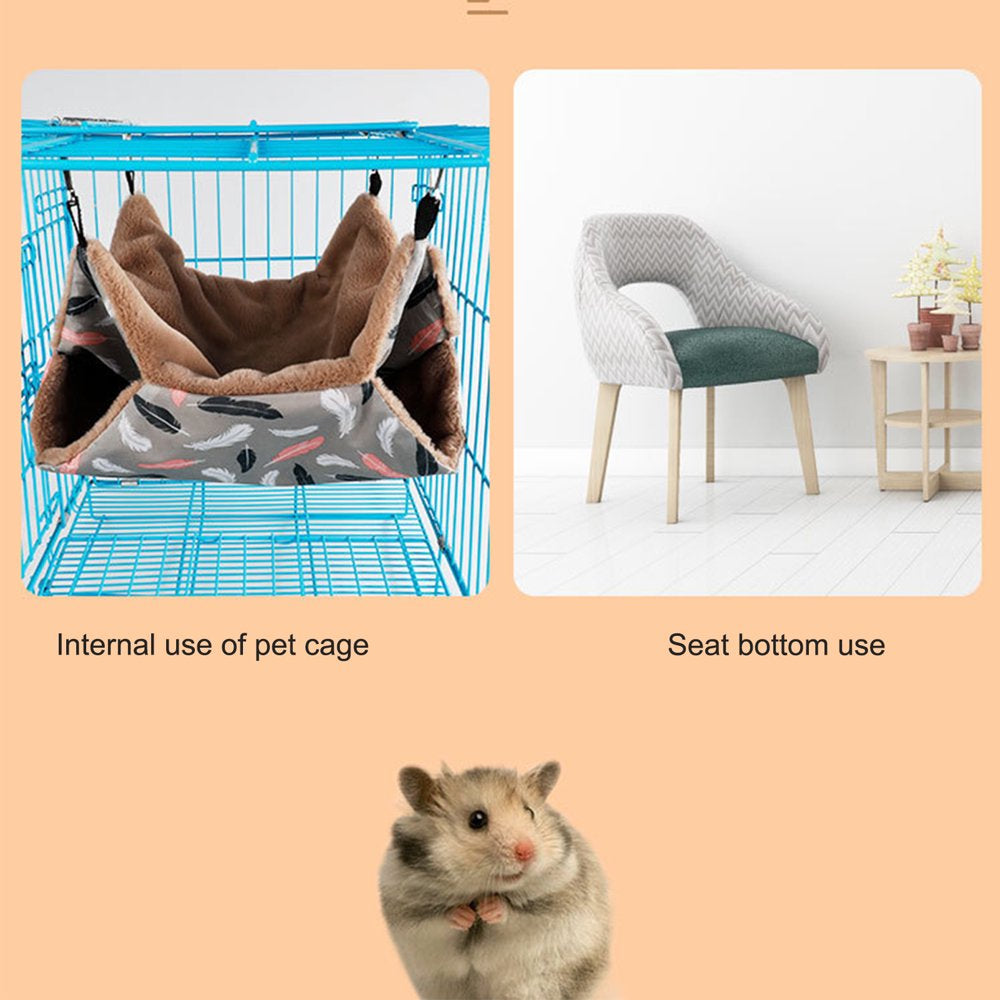 Visland Hamster Hammock, Durable Double-Layer Soft Plush Winter Warm Hammock Hanging Bed Cage Accessories Bedding Hide for Squirrel Hamster Rabbits Rats Small Animal Animals & Pet Supplies > Pet Supplies > Small Animal Supplies > Small Animal Bedding Visland