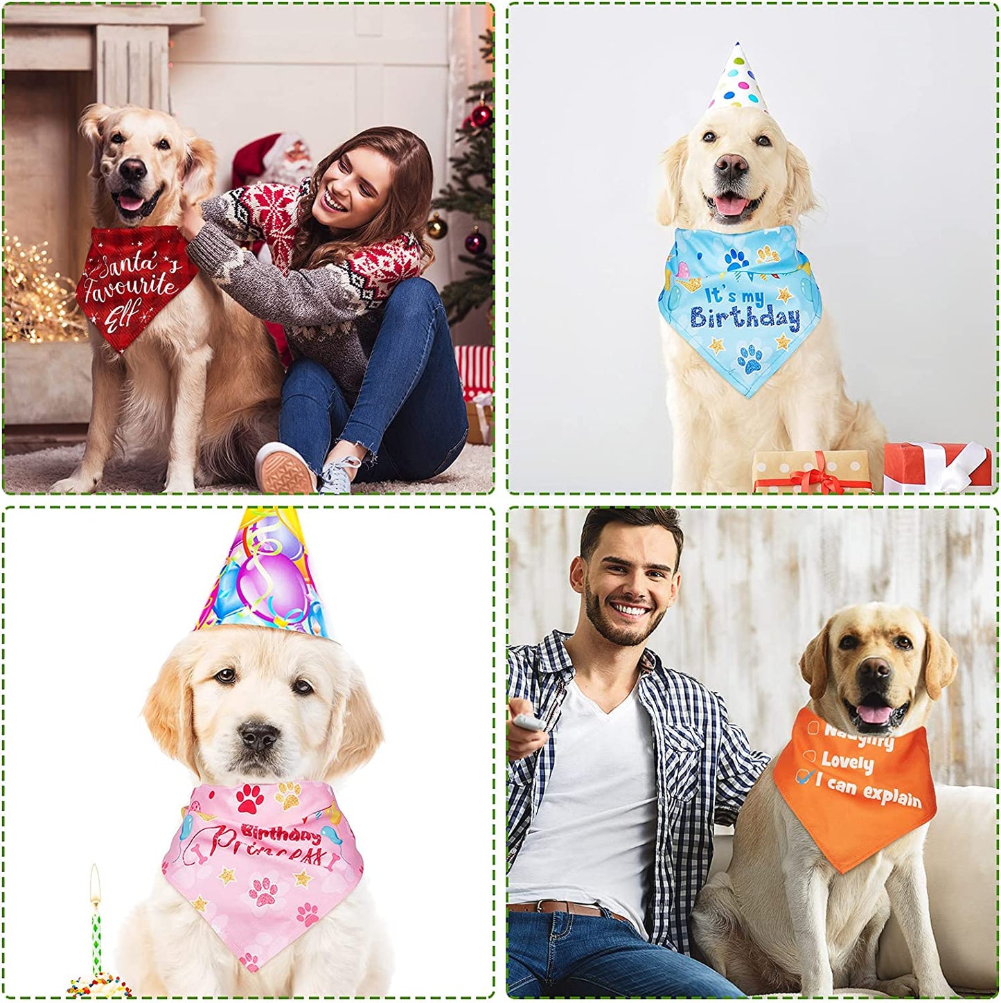 16 Pieces Holiday Dog Bandanas Easter Day Dog Bandanas Patriotic Pets Bibs Triangle Dog Scarf Dog Birthday Daily Floral Bandanas Xmas Plaid for Pet Festival Costume Supply Animals & Pet Supplies > Pet Supplies > Dog Supplies > Dog Apparel Weewooday