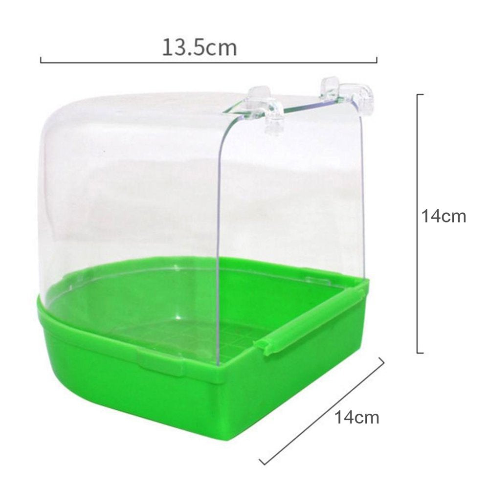 Pet Bird Cage Bath, Parrot Bath Box Accessory Supplies Hanging Bathing Tub for Small Pet Birds Canary Budgies Cockatiel Lovebird Animals & Pet Supplies > Pet Supplies > Bird Supplies > Bird Cage Accessories Manunclaims