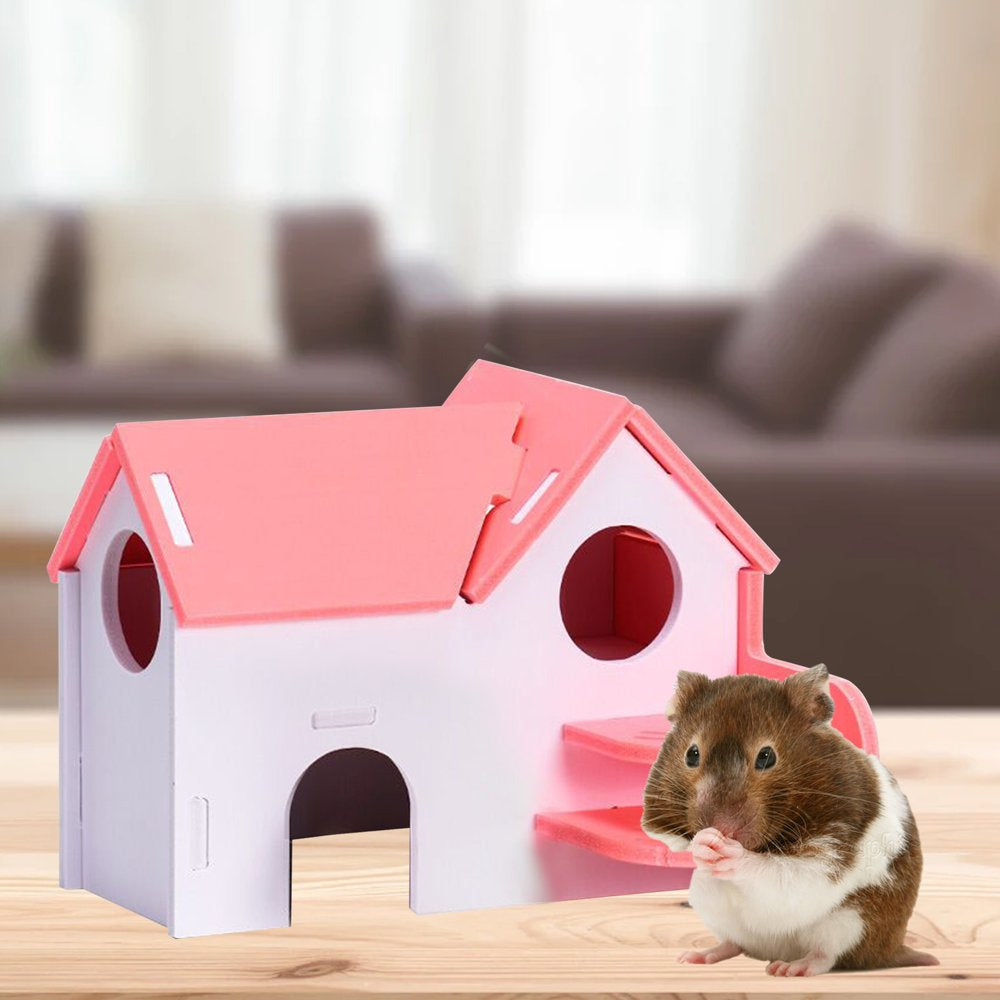 Walbest Wooden Hamster House,Pet Small Animal Hideout, Assemble Hamster Hut Villa, Cage Habitat Decor Accessories,Play Toys for Dwarf,Hedgehog,Syrian Hamster,Gerbils Mice Animals & Pet Supplies > Pet Supplies > Small Animal Supplies > Small Animal Habitats & Cages Walbest   
