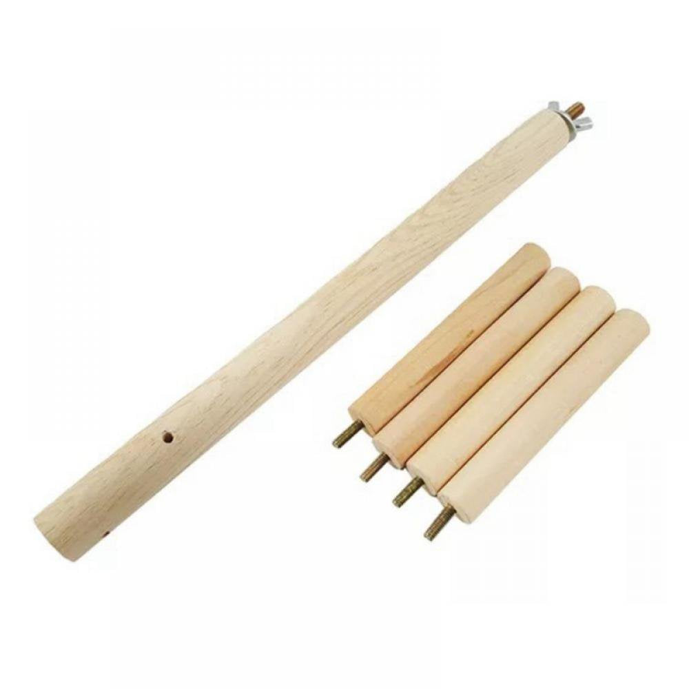 Taykoo Pet Bird Toys Natural Wood Rotating Ladder Cage Parrot Perch 4 Layer Stages Toys Animals & Pet Supplies > Pet Supplies > Bird Supplies > Bird Ladders & Perches Taykoo