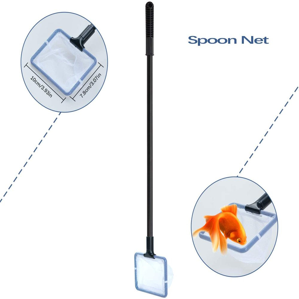 Lychee 5 in 1 Fish Tank Cleaner Aquarium Cleaning Set Fish Net Siphon Gravel Cleaner Algae Scrubber Scraper Glass Cleaner Tool Kit Blue and Black Animals & Pet Supplies > Pet Supplies > Fish Supplies > Aquarium Fish Nets Lychee