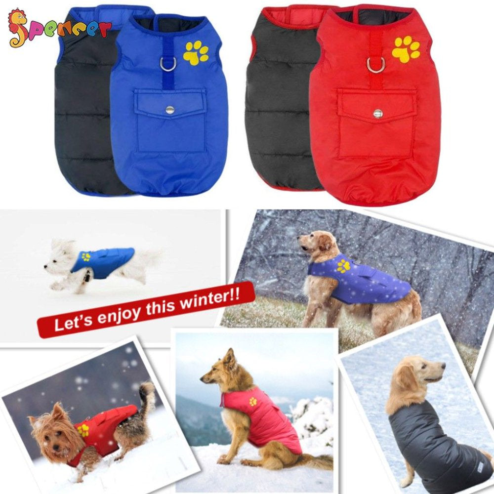 Spencer Winter Waterproof Dog Vest Coat Windproof Warm Reversible Dog Jacket for Cold Weather Puppy Dog Outwear Apparels for Small Medium Large Dogs "Red, S" Animals & Pet Supplies > Pet Supplies > Dog Supplies > Dog Apparel Spencer