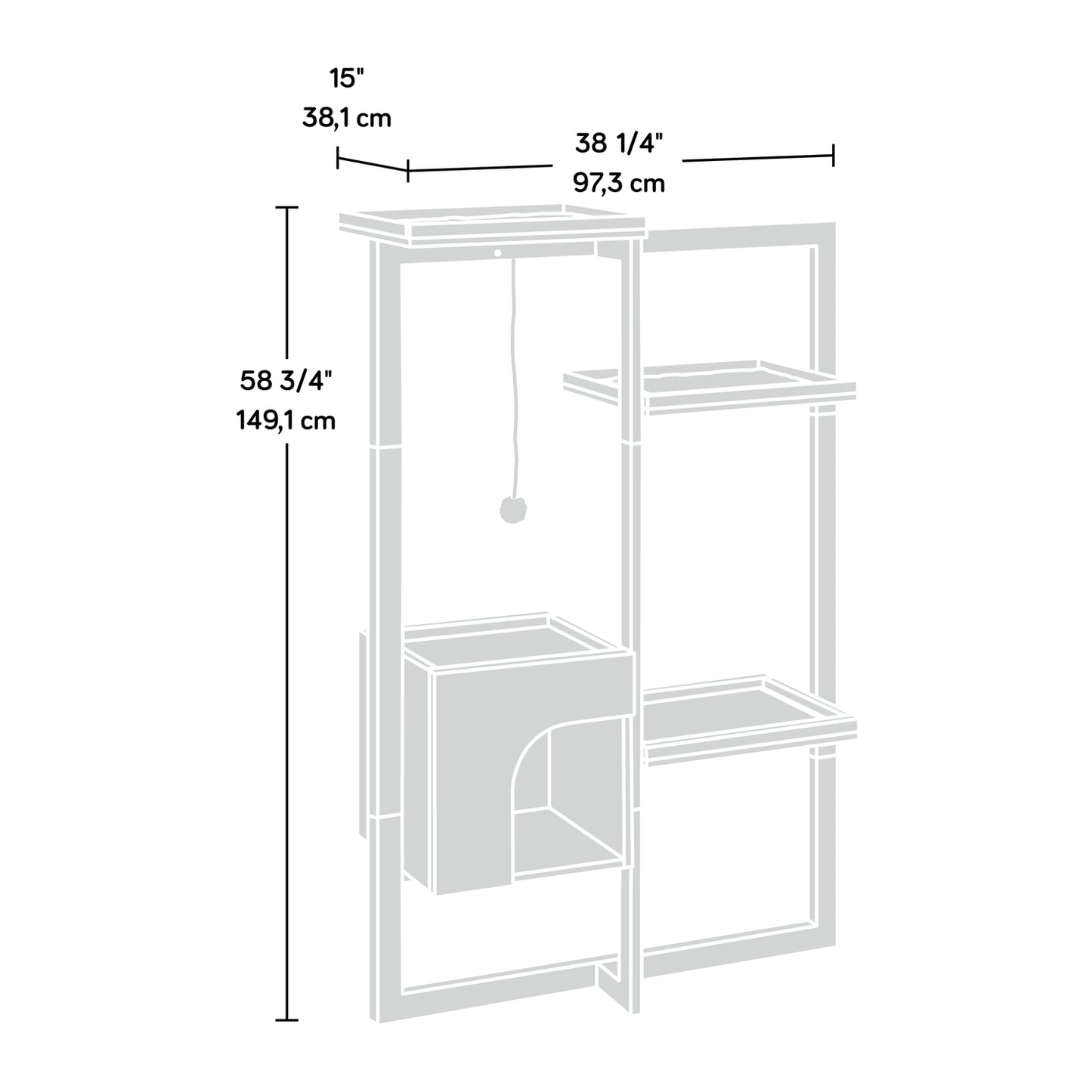 Sauder Pet Furniture Ranger Cat Sky Climber, Charter Oak Finish Animals & Pet Supplies > Pet Supplies > Cat Supplies > Cat Furniture Sauder