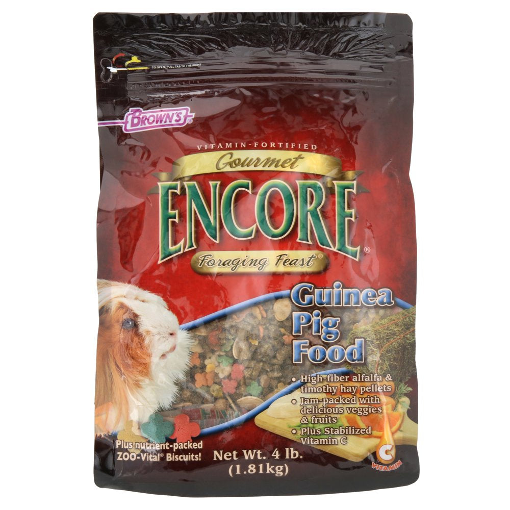 Encore Gourmet Foraging Feast Guinea Pig Food, 4 Lb. Animals & Pet Supplies > Pet Supplies > Small Animal Supplies > Small Animal Food F.M. Brown's Sons, Inc.