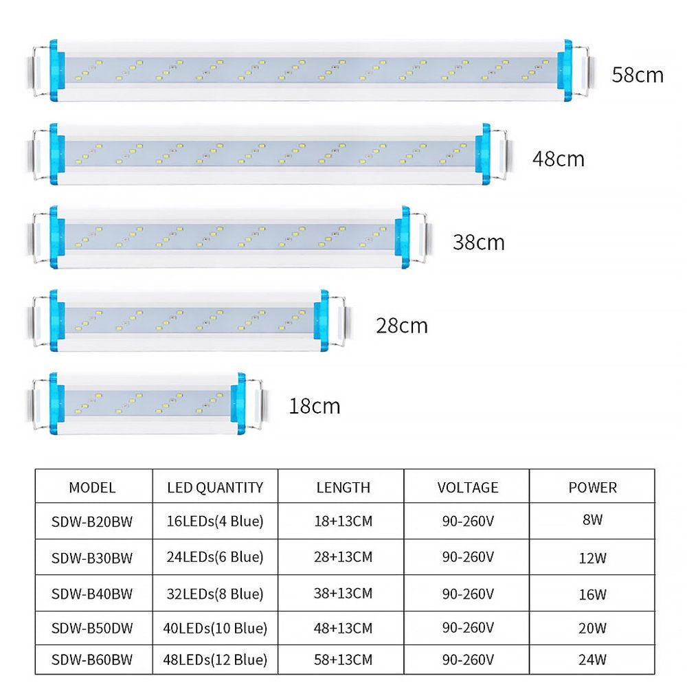 Aquarium Light Adjustable Support Aquatic Plant Lighting Aluminum Alloy Slim LED EU Plug Animals & Pet Supplies > Pet Supplies > Fish Supplies > Aquarium Lighting Alvena