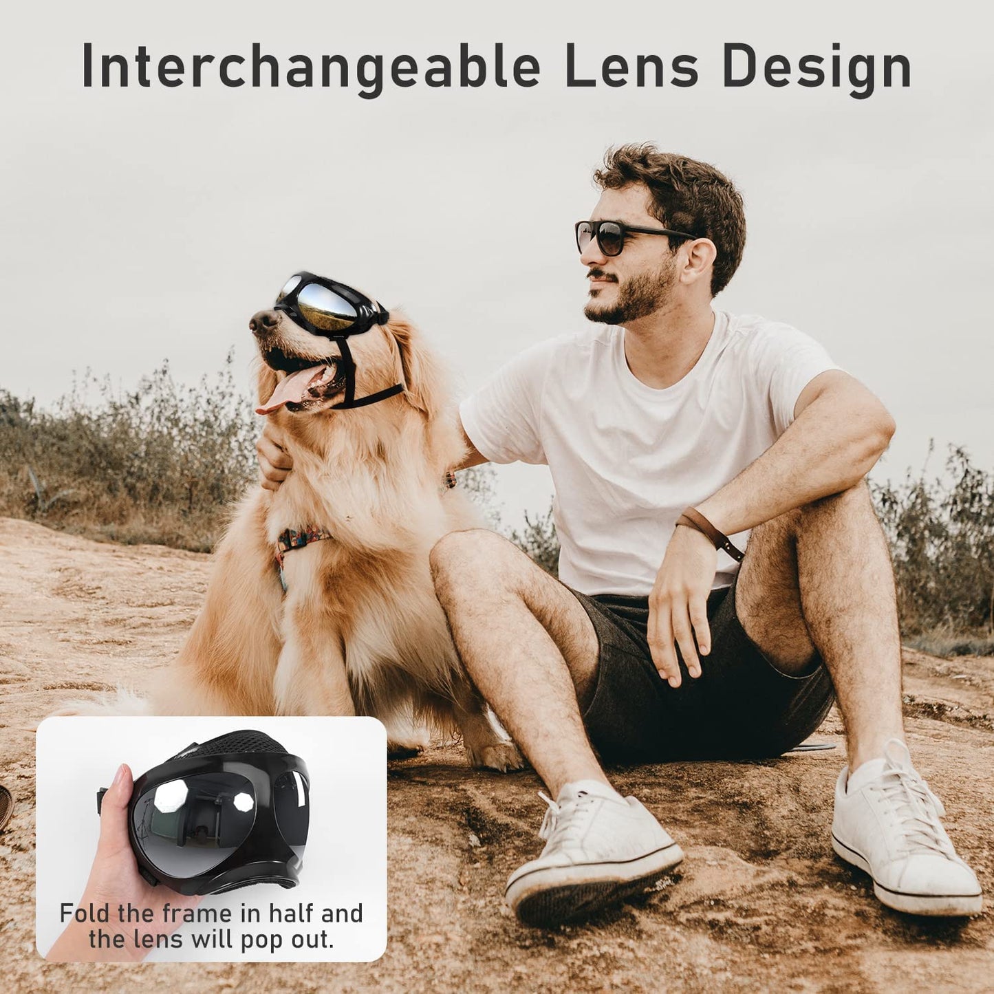 Southvo Dog Goggles Large Breed, Dog Sunglasses Soft Frame with Adjustable Straps, Dog Eye Wear Protection for Medium-Large Size Dog, Dog Glasses UV Protection Pet Goggles Animals & Pet Supplies > Pet Supplies > Dog Supplies > Dog Apparel SOUTHVO