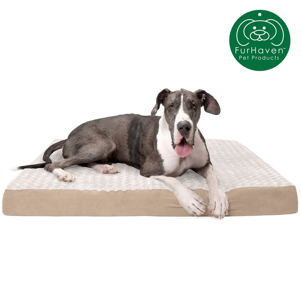 Furhaven Pet Products | Deluxe Orthopedic Ultra Plush Mattress Pet Bed for Dogs & Cats, Cream, Large Animals & Pet Supplies > Pet Supplies > Cat Supplies > Cat Beds FurHaven Pet Jumbo Plus Cream