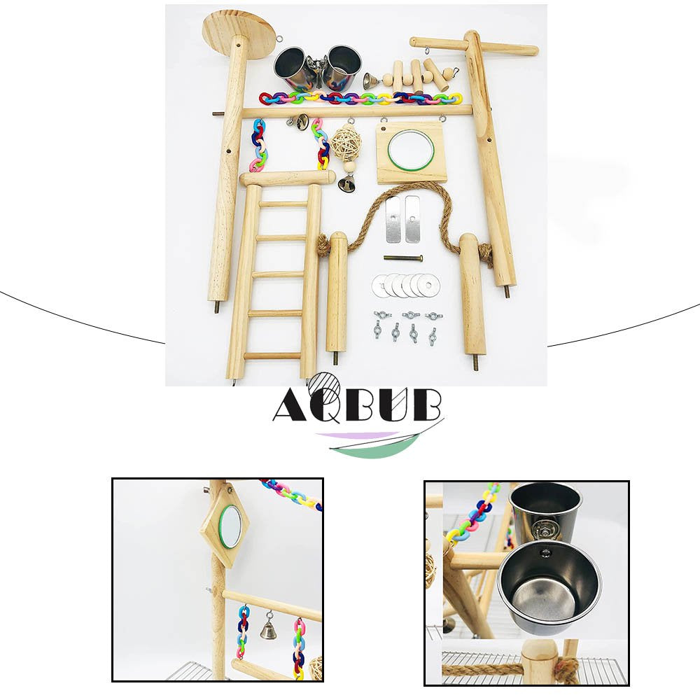 Cage Top Playground, Parrot Gym Hang Chew Toys, Cage Top Game Stand Conure, Parakeet, Budgie, Parrot, Love Bird, Bird Perch Bird Cage Toys Animals & Pet Supplies > Pet Supplies > Bird Supplies > Bird Gyms & Playstands KOL PET