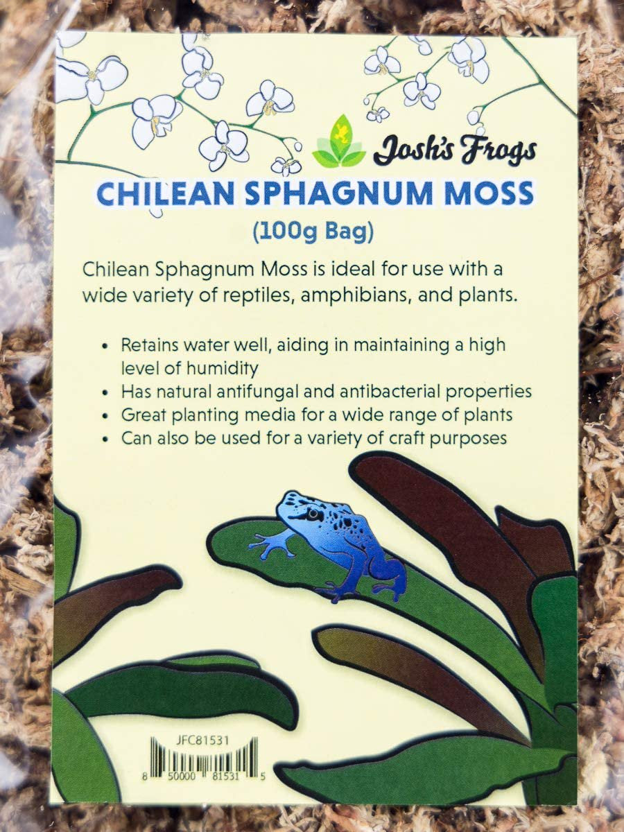 Josh'S Frogs Chilean Sphagnum Moss (100G Bag) Animals & Pet Supplies > Pet Supplies > Reptile & Amphibian Supplies > Reptile & Amphibian Substrates Josh's Frogs