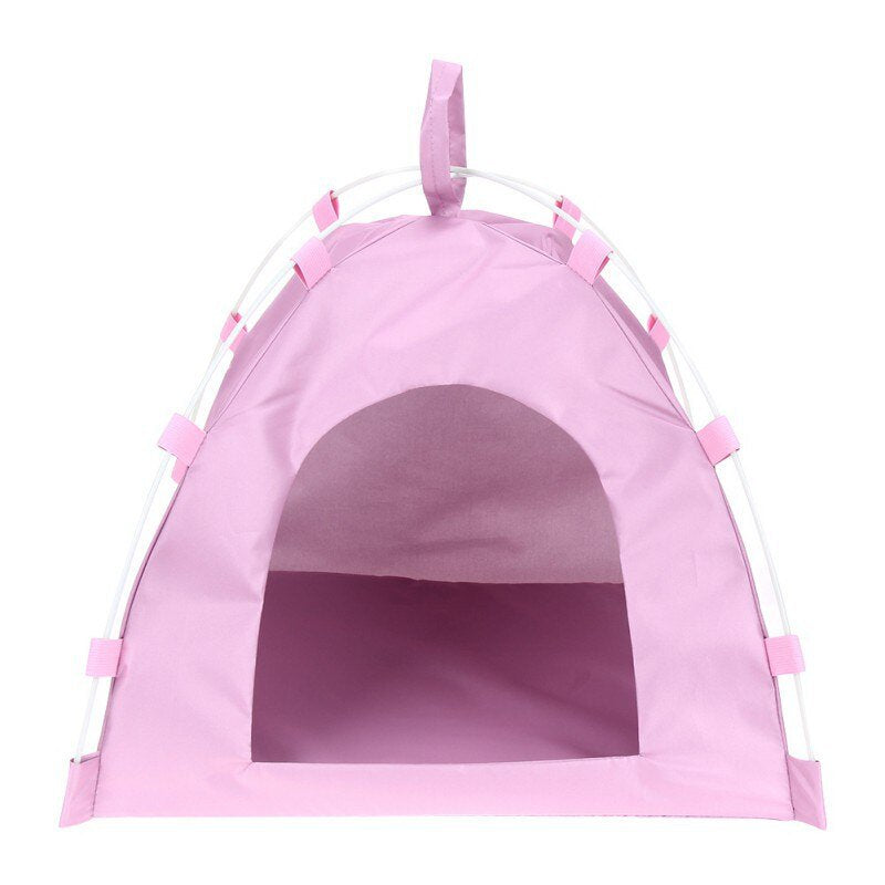Pet Dog Cat Kitty Tent House Camp,Waterproof Pets Houses Tent Dog Cat Playing Bed Portable Folding Mat Animals & Pet Supplies > Pet Supplies > Dog Supplies > Dog Houses Popvcly Pink