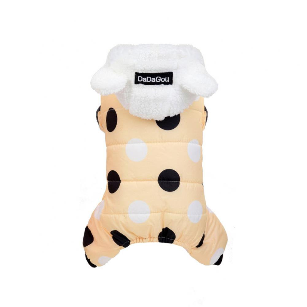 Warm Fleece Padded Dog Winter Coat for Small Dogs Waterproof Windproof Cold Weather Pet Clothes Dog Snowsuit Jackets Outdoor Apparel S-2XL Animals & Pet Supplies > Pet Supplies > Dog Supplies > Dog Apparel Clothub 2XL Yellow