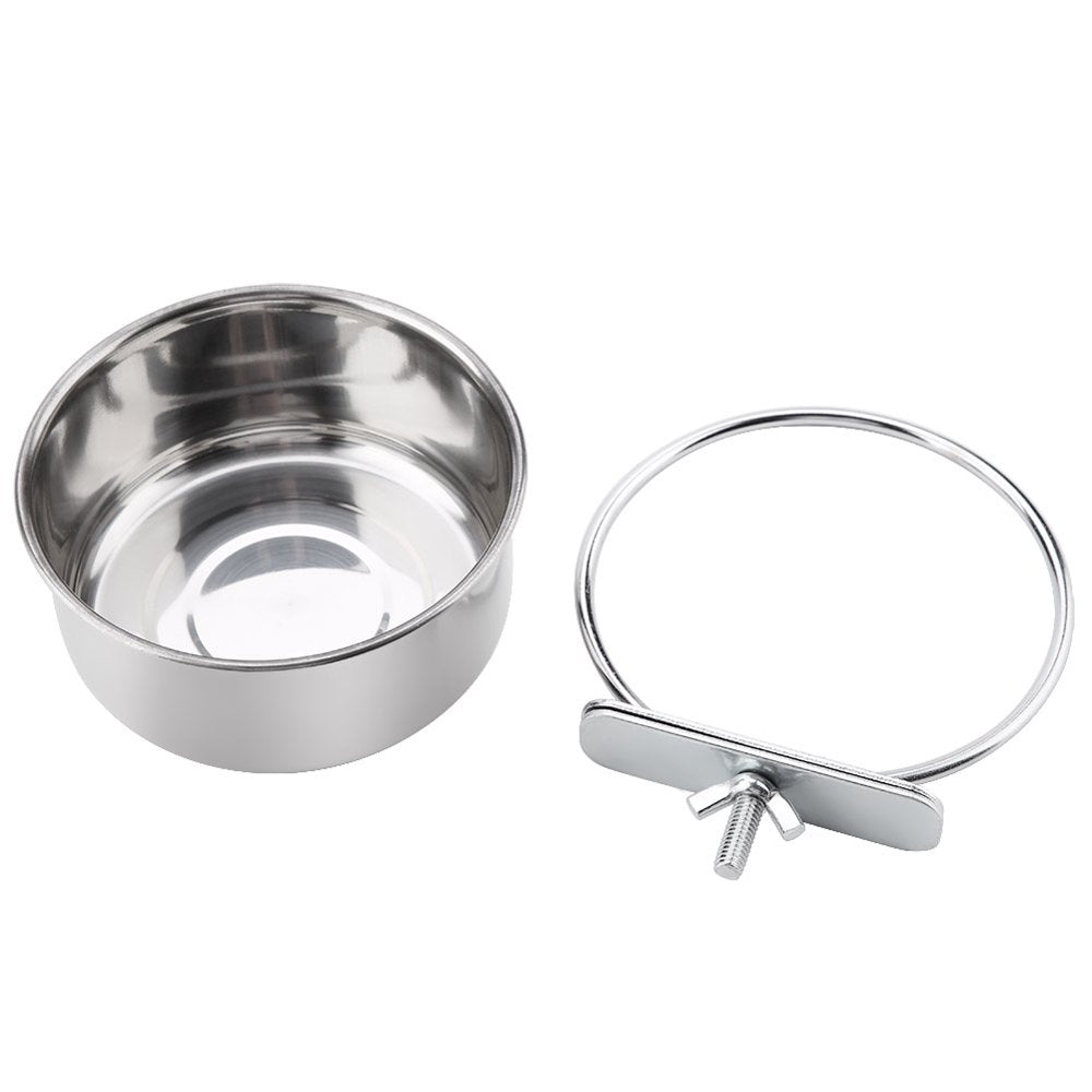 Mgaxyff Food Bowl,Stainless Steel Food Water Feeding Bowl Parakeet Feeder Bird Cage Accessory, Food Feeder Animals & Pet Supplies > Pet Supplies > Bird Supplies > Bird Cage Accessories KOL PET