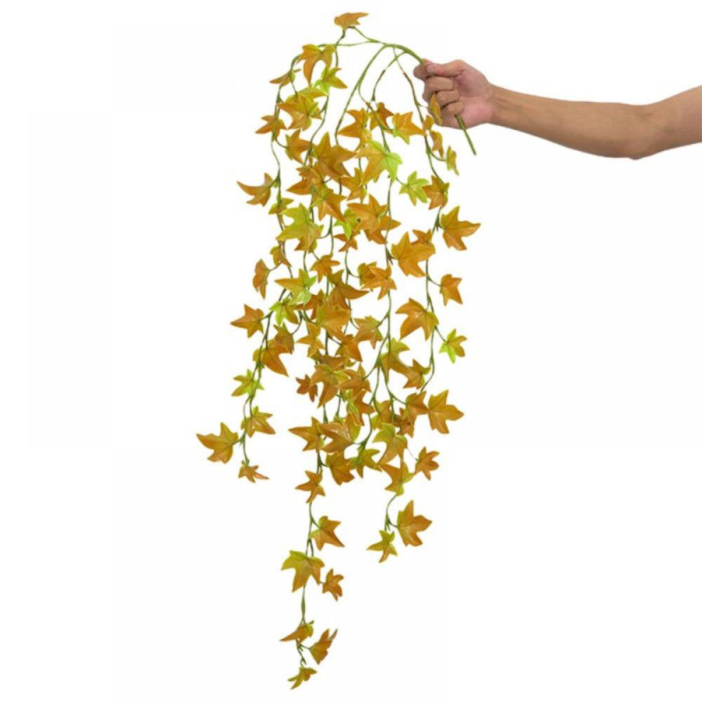 Reptile Plants Amphibian Hanging Plants for Lizards Geckos Bearded Dragons Snake Hermit Crab Tank Pets Habitat Decorations Animals & Pet Supplies > Pet Supplies > Small Animal Supplies > Small Animal Habitat Accessories Popvcly 40.55" Maple Leaves