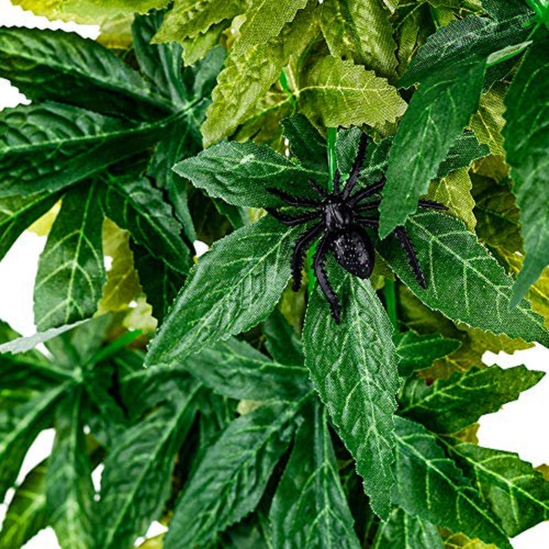 Fivebull Reptile Silk Plants Leaves , Habitat Amphibian Accessories Enclosure Decor Tank Decoration Vines for Climbing, Decorate Grass Leaf with Suction Cup for Reptile & Amphibian Habitat P Animals & Pet Supplies > Pet Supplies > Reptile & Amphibian Supplies > Reptile & Amphibian Habitats FiveBull