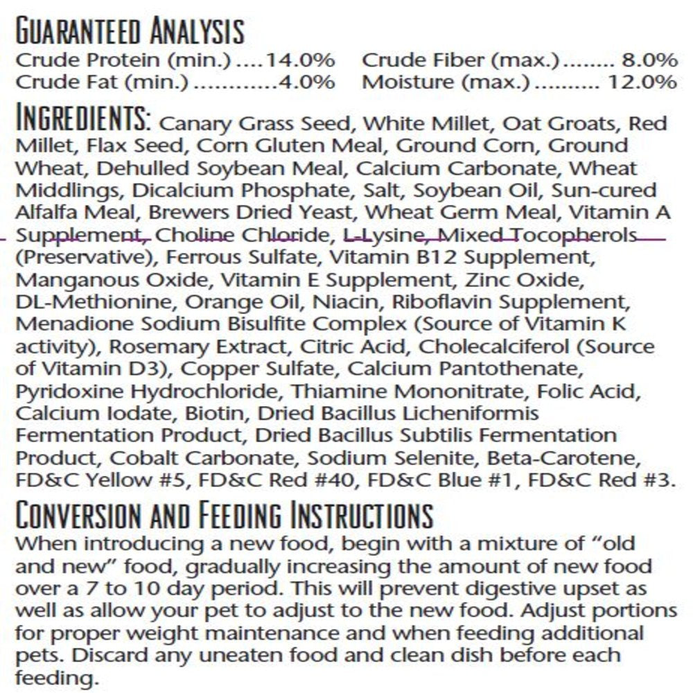 Kaytee Forti-Dite Parakeet Pet Bird Food, 2 Lb Animals & Pet Supplies > Pet Supplies > Bird Supplies > Bird Food Central Garden and Pet