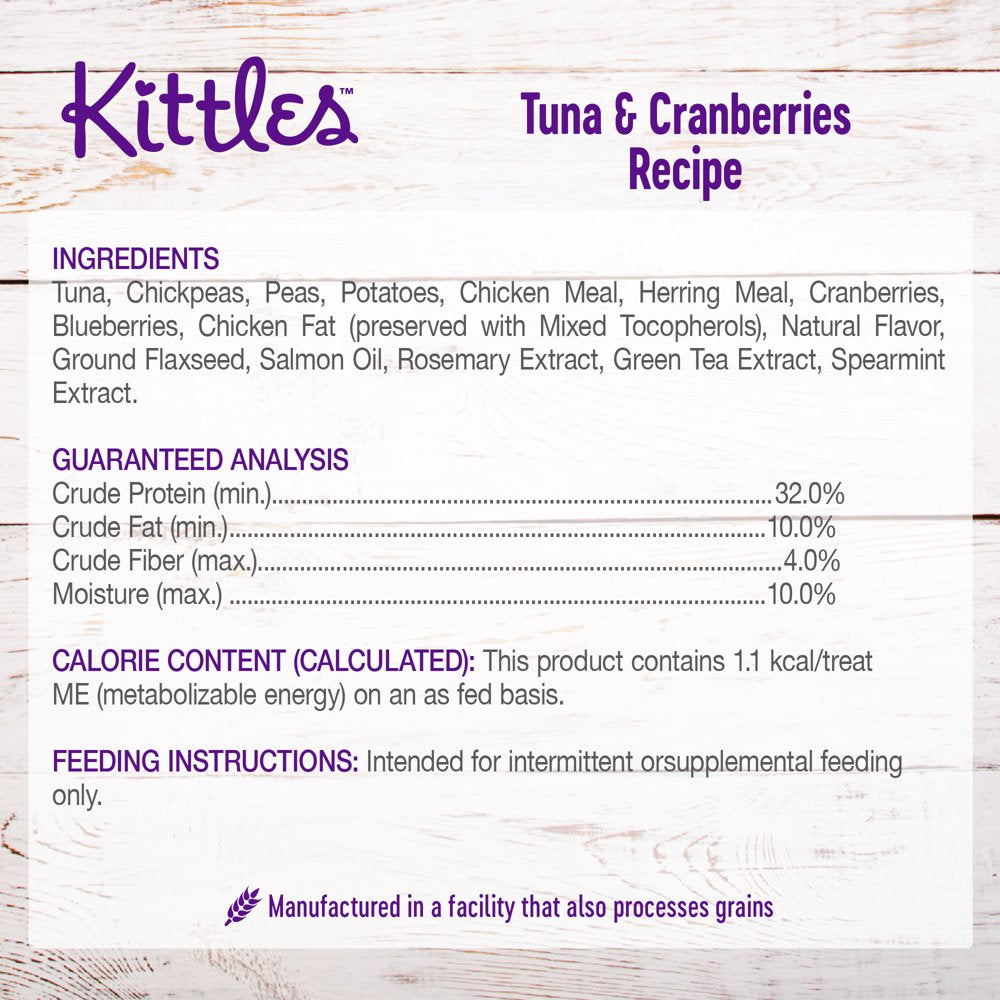 Wellness Kittles Natural Grain Free Cat Treats, Tuna & Cranberries, 6-Ounce Bag Animals & Pet Supplies > Pet Supplies > Cat Supplies > Cat Treats Wellness Pet Food
