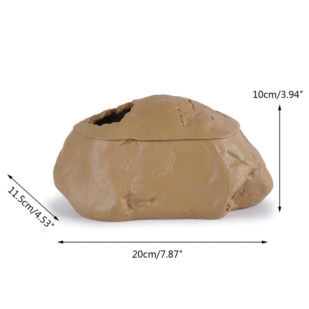 Reptile Rock Hideout Habitat Decoration Non Toxic Resin Realistic Cave for Pocket Pet Small Amphibian Spiders Corn Snake Animals & Pet Supplies > Pet Supplies > Reptile & Amphibian Supplies > Reptile & Amphibian Habitats HOMSINO