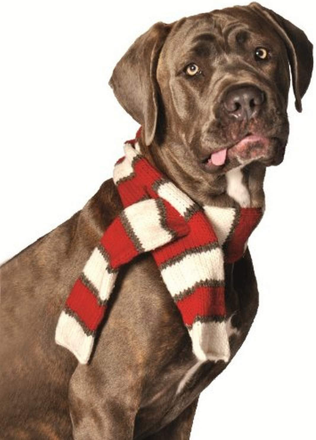 Chilly Dog White/Red Pet Scarf, Large Animals & Pet Supplies > Pet Supplies > Dog Supplies > Dog Apparel Chilly Dog