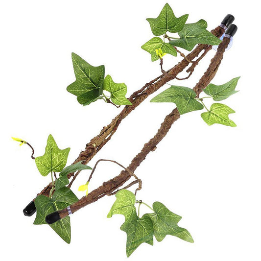 Catinbow 2Pcs Reptile Corner Branch Vines Plants Terrarium Plant Decoration with Suction Cup Habitat Decor Accessories for Climbing Lizard Bearded Dragon Chameleon Lizards Snakes 17.7In Handy Animals & Pet Supplies > Pet Supplies > Reptile & Amphibian Supplies > Reptile & Amphibian Habitat Accessories Catinbow   