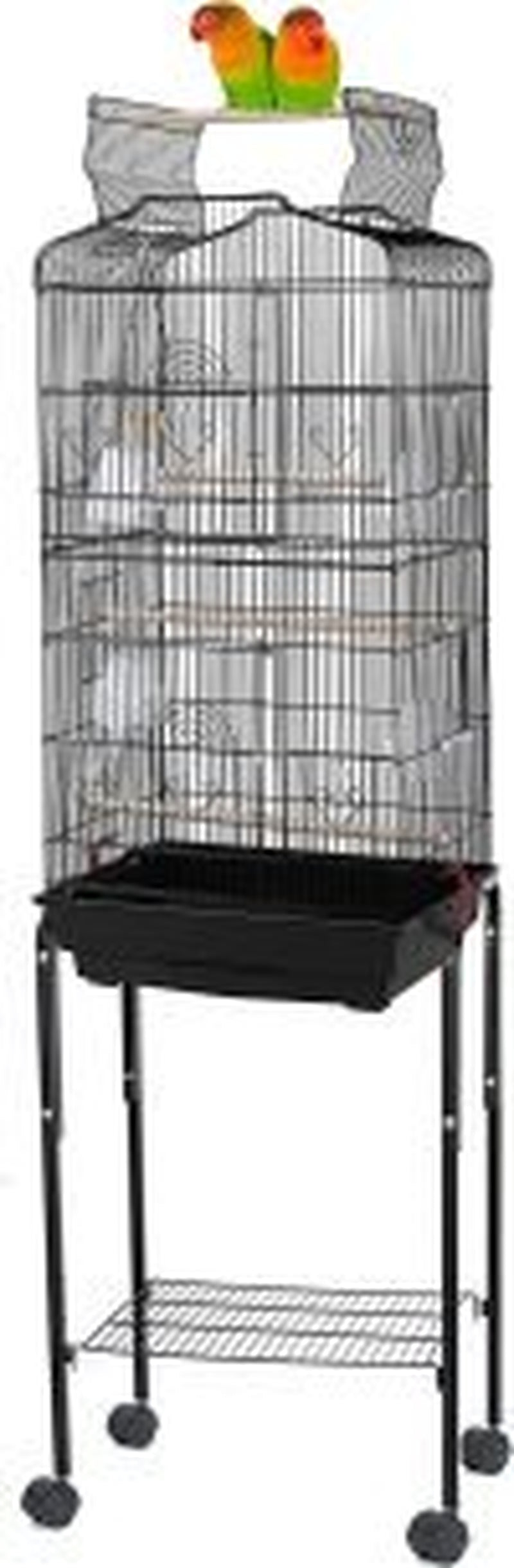 Canary Parakeet Cockatiel Lovebird Finch Bird Cage with Stand --18X14X60Black Animals & Pet Supplies > Pet Supplies > Bird Supplies > Bird Cages & Stands JayDAYon