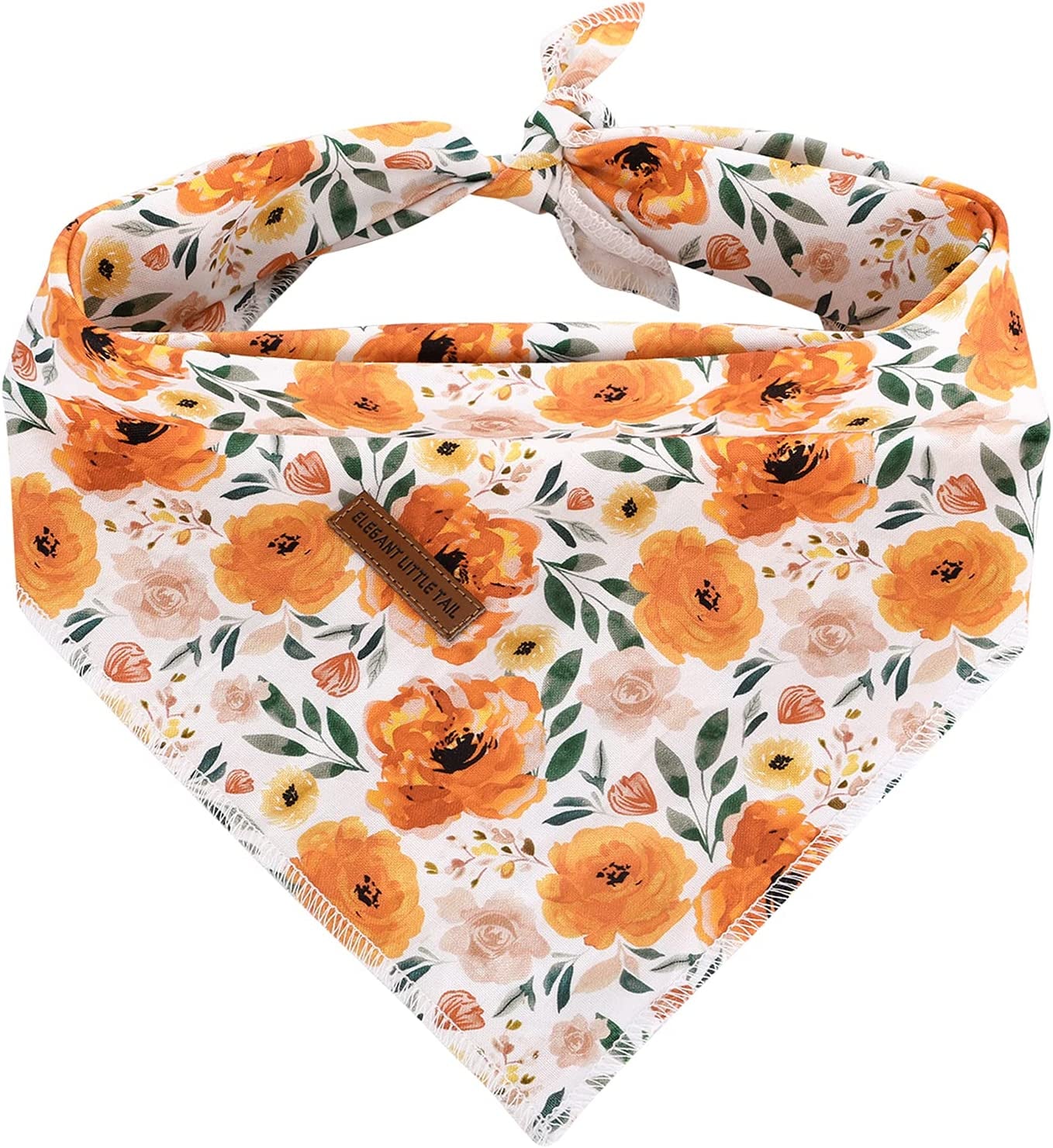 Elegant Little Tail Dog Bandanas - 1Pack Sunflower Print Washable Dog Scarf Female Square Dog Bib Kerchief Scarf Adjustable Pet Bandana for Medium Large Dogs Animals & Pet Supplies > Pet Supplies > Dog Supplies > Dog Apparel Elegant little tail