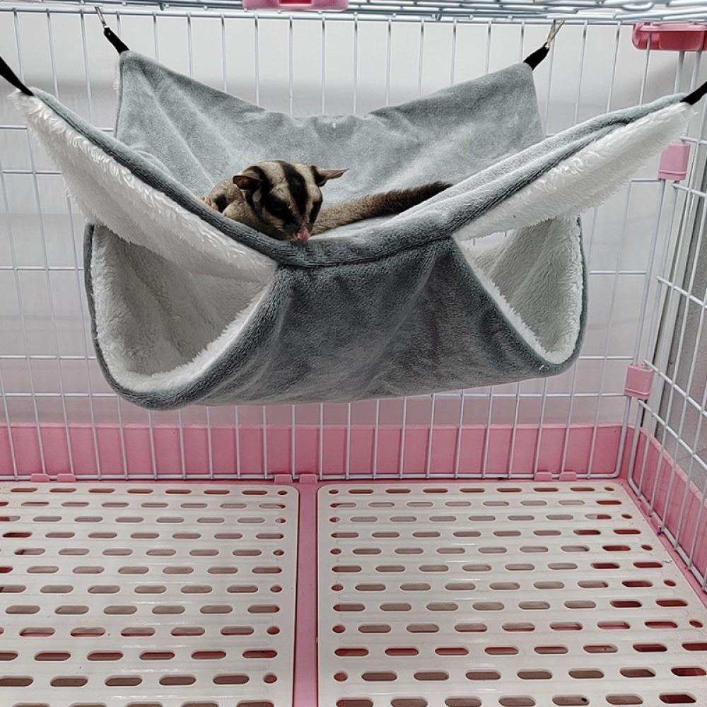 Small Pet Cage Hammock, Hanging Bed for Small Animals Pet Cage Accessories Bedding Animals & Pet Supplies > Pet Supplies > Small Animal Supplies > Small Animal Bedding Popfeel M Gray