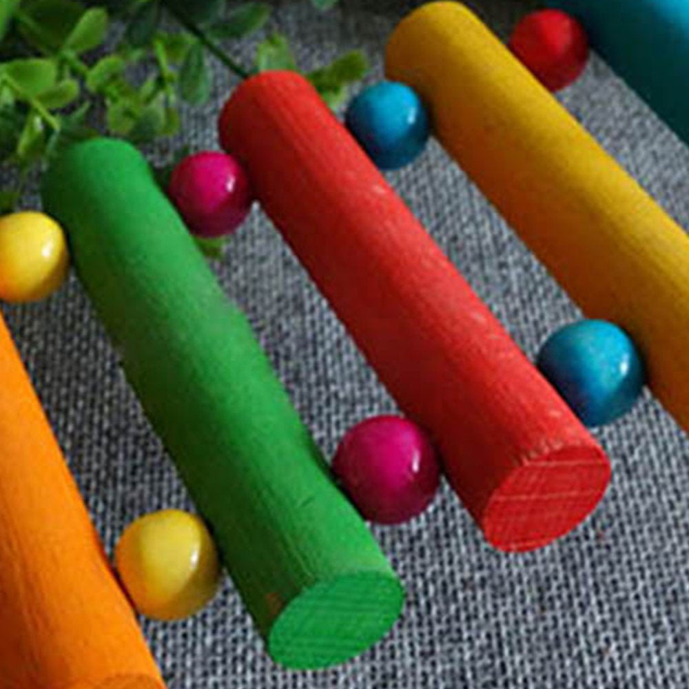 SPRING PARK Pet Bird Parrot Parakeet Budgie Cockatiel Cage Hammock Swing Hanging Toy with Longer Chain and 5 Colorful Wood Sticks Animals & Pet Supplies > Pet Supplies > Bird Supplies > Bird Toys SPRING PARK