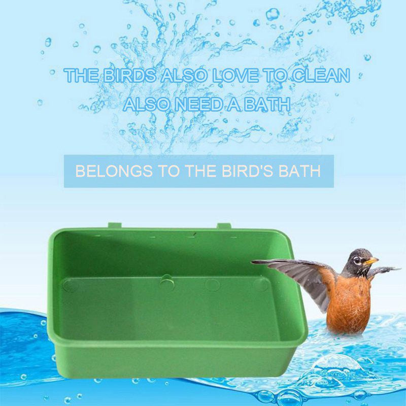 Multifunctional Bird Bathtub and Feeder with Hooks for Little Bird Cage Accessory Animals & Pet Supplies > Pet Supplies > Bird Supplies > Bird Cage Accessories Wuff Meow