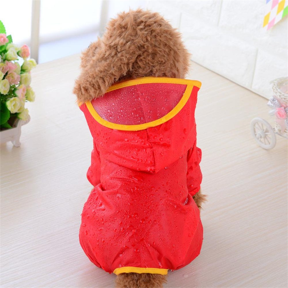 Rdeuod Dog Costume Pet Dog Puppy Rainwear Raincoat Pet Hooded Waterproof Jacket Clothes Cat Costume Animals & Pet Supplies > Pet Supplies > Dog Supplies > Dog Kennels & Runs Rdeuod M Red2
