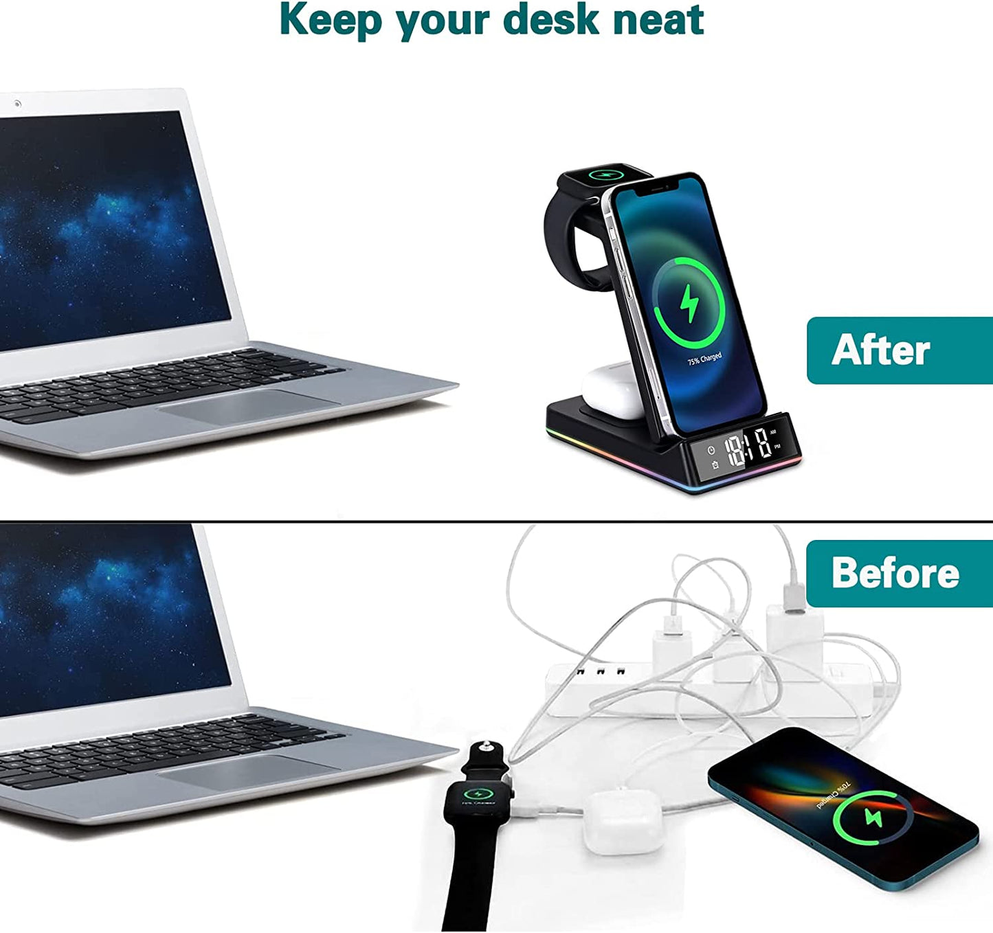 FYY Wireless Charger,5 in 1 Foldable QI Fast Wireless Charging Station Compatible with Iphone 13/12/11 Pro Max/Xs Max/Xr/Xs/X/8/Se,Iwatch Series 7/6/5/4/3/2/Se,Airpods Pro/3/2 - Black Electronics > GPS Accessories > GPS Cases GUANGZHOU WENYI COMMUNICATION EQIPMENT CO.,LTD