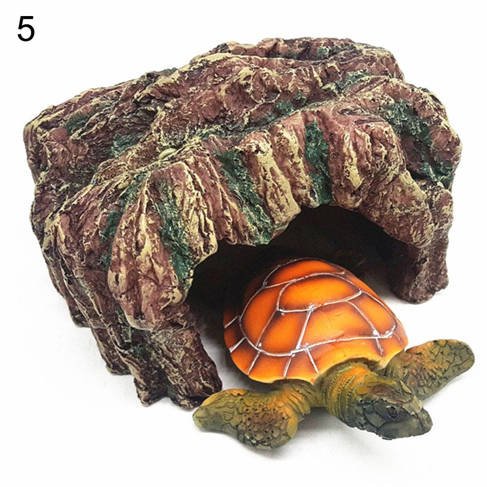 Shulemin Pet Turtle Sun Climbing Roof Terrace Floating Island Hide Cave Aquarium Decor Animals & Pet Supplies > Pet Supplies > Fish Supplies > Aquarium Decor Shulemin 5#