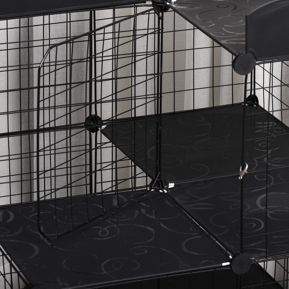 Pawhut Indoor and Outdoor Pet Playpen with Door, Ramp, and Accessories for Kittens Animals & Pet Supplies > Pet Supplies > Dog Supplies > Dog Kennels & Runs Aosom LLC