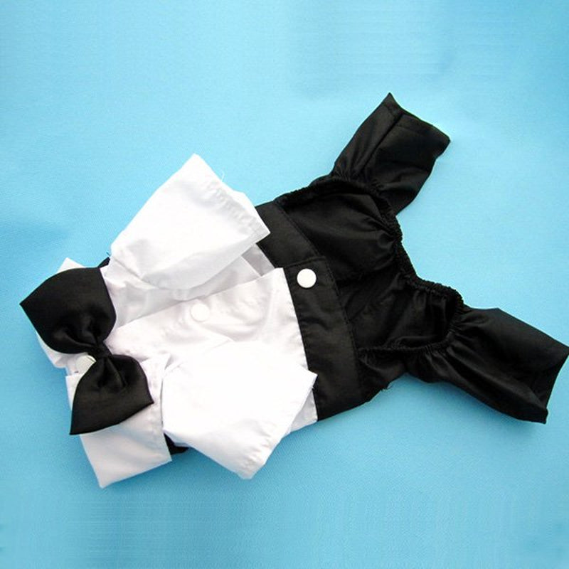 Pet Dog Tuxedo Bow Tie Wedding Suit Clothing Puppy Costumes Clothes Apparel Animals & Pet Supplies > Pet Supplies > Dog Supplies > Dog Apparel Funcee