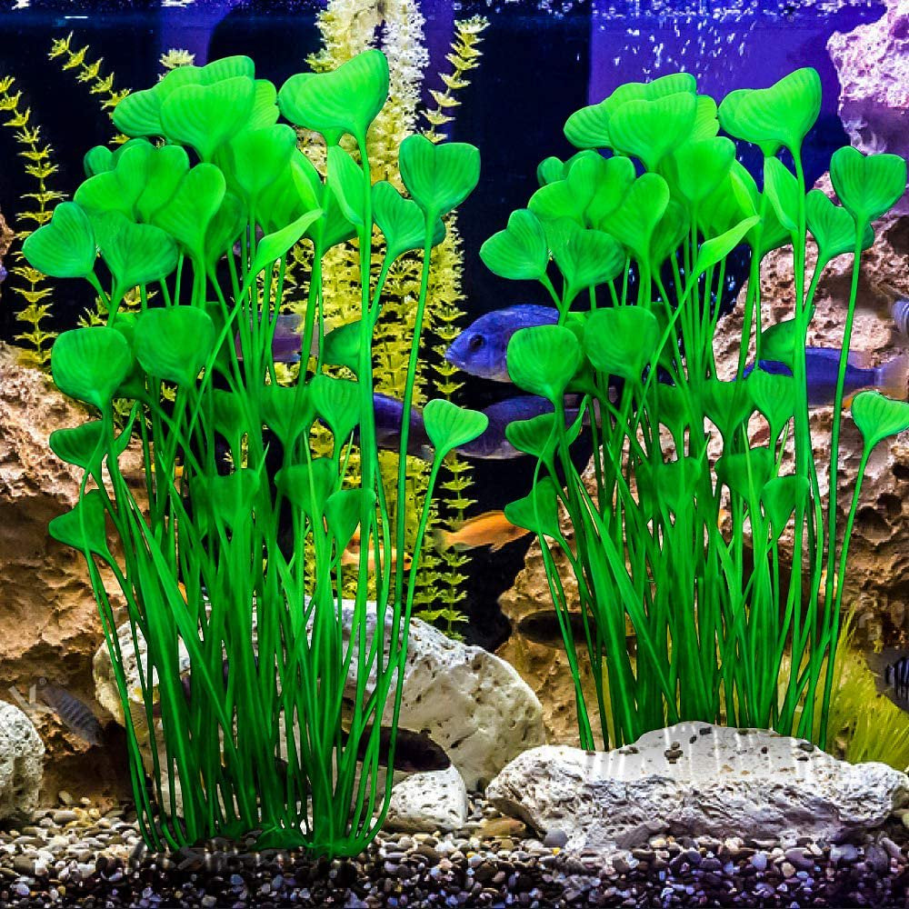 Plastic Fish Tank Plants, Artificial Tall Aquarium Plants for Fish Tank Decor, 15.75 Inches (Pack of 2) Animals & Pet Supplies > Pet Supplies > Fish Supplies > Aquarium Decor UISHUSO