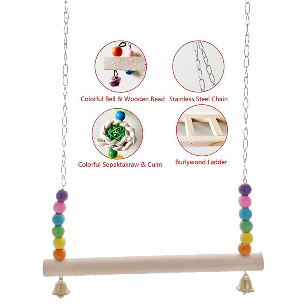 Ladder Swing Parrot Perch Chicken Toy Large Bird Budgie Finch - B B Animals & Pet Supplies > Pet Supplies > Bird Supplies > Bird Ladders & Perches perfk